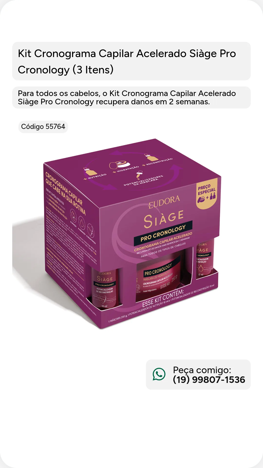 Kit  cronograma capilar acelerador Siage cronology (3 intens